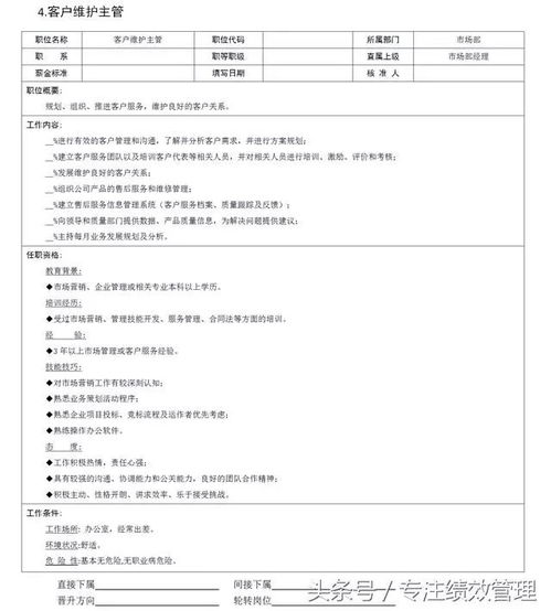 18个市场营销职位岗位说明书 构建高效营销体系的核心角色